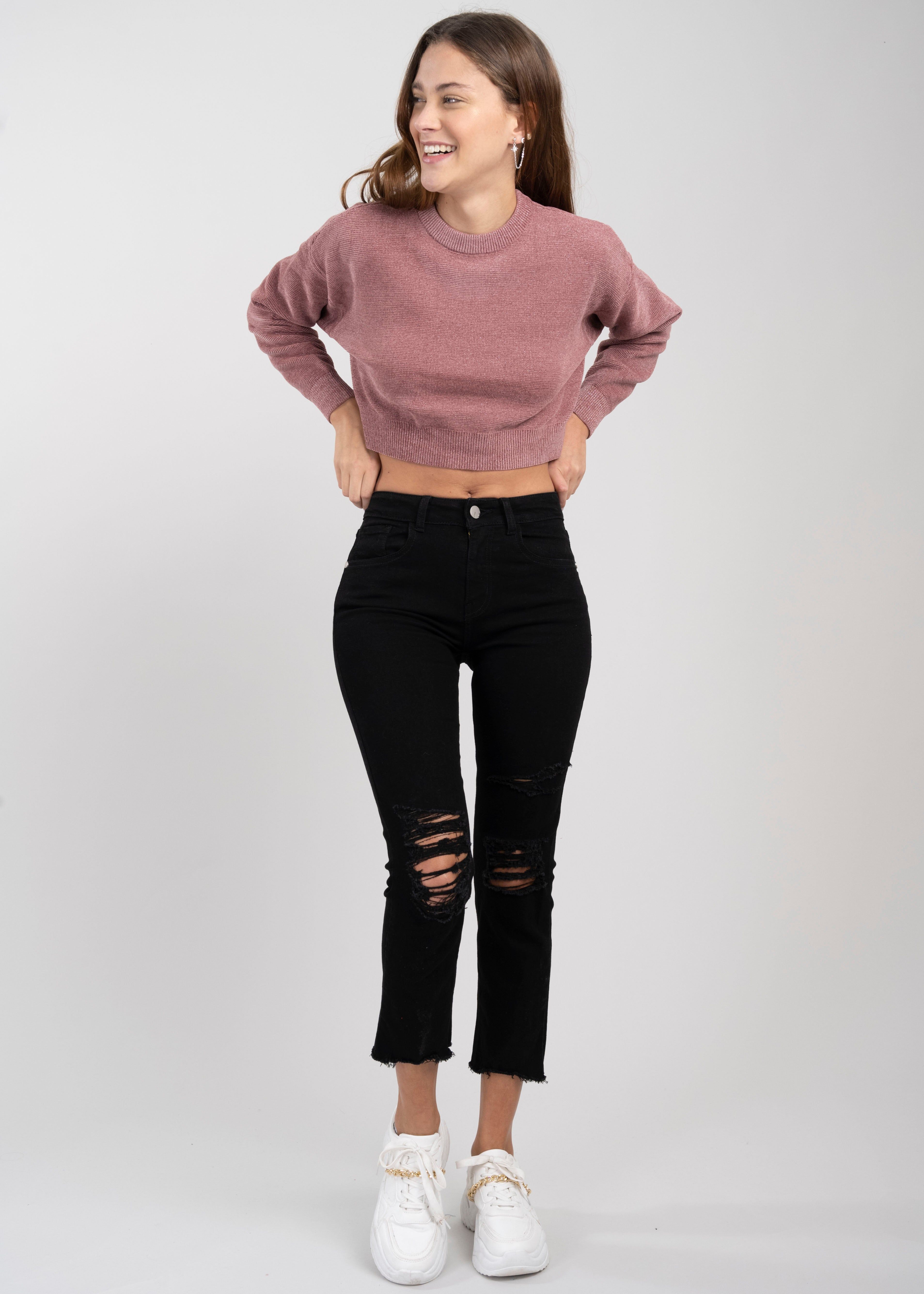 Suéter crop manga larga sold by Shasa