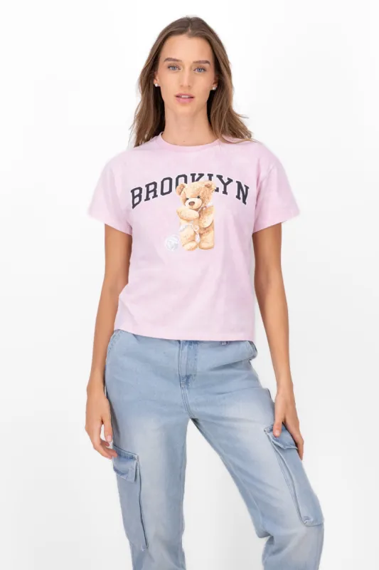 Playera Acid Wash Osito Brooklyn sold by Shasa
