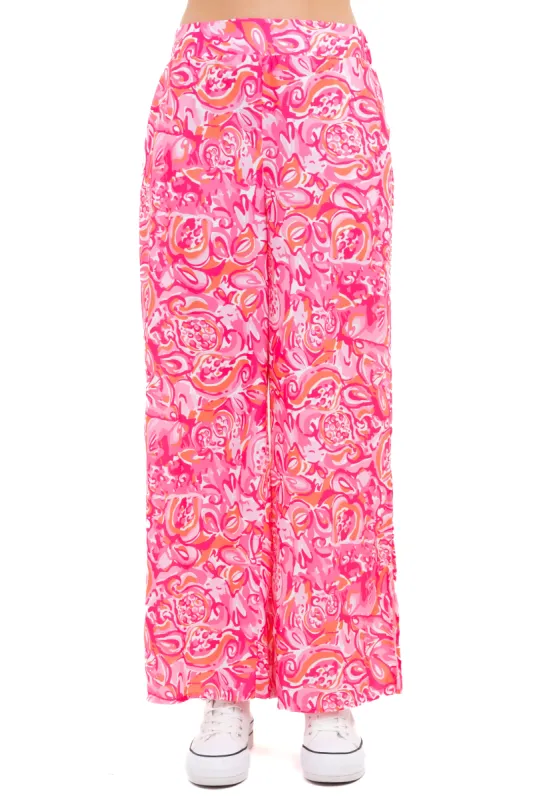 Pantalón wide leg estampado ondas flores sold by Shasa