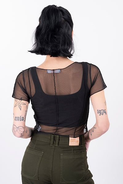 Top crop mesh costuras sold by Shasa product image thumbnail 4