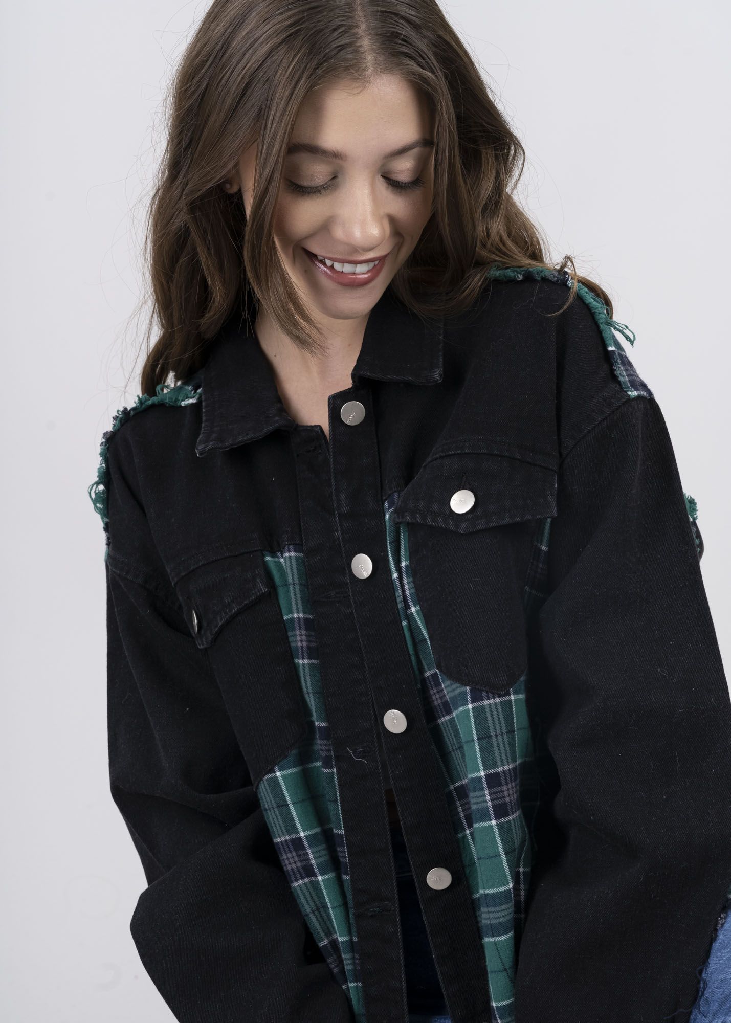 Shacket cuadros lisa sold by Shasa