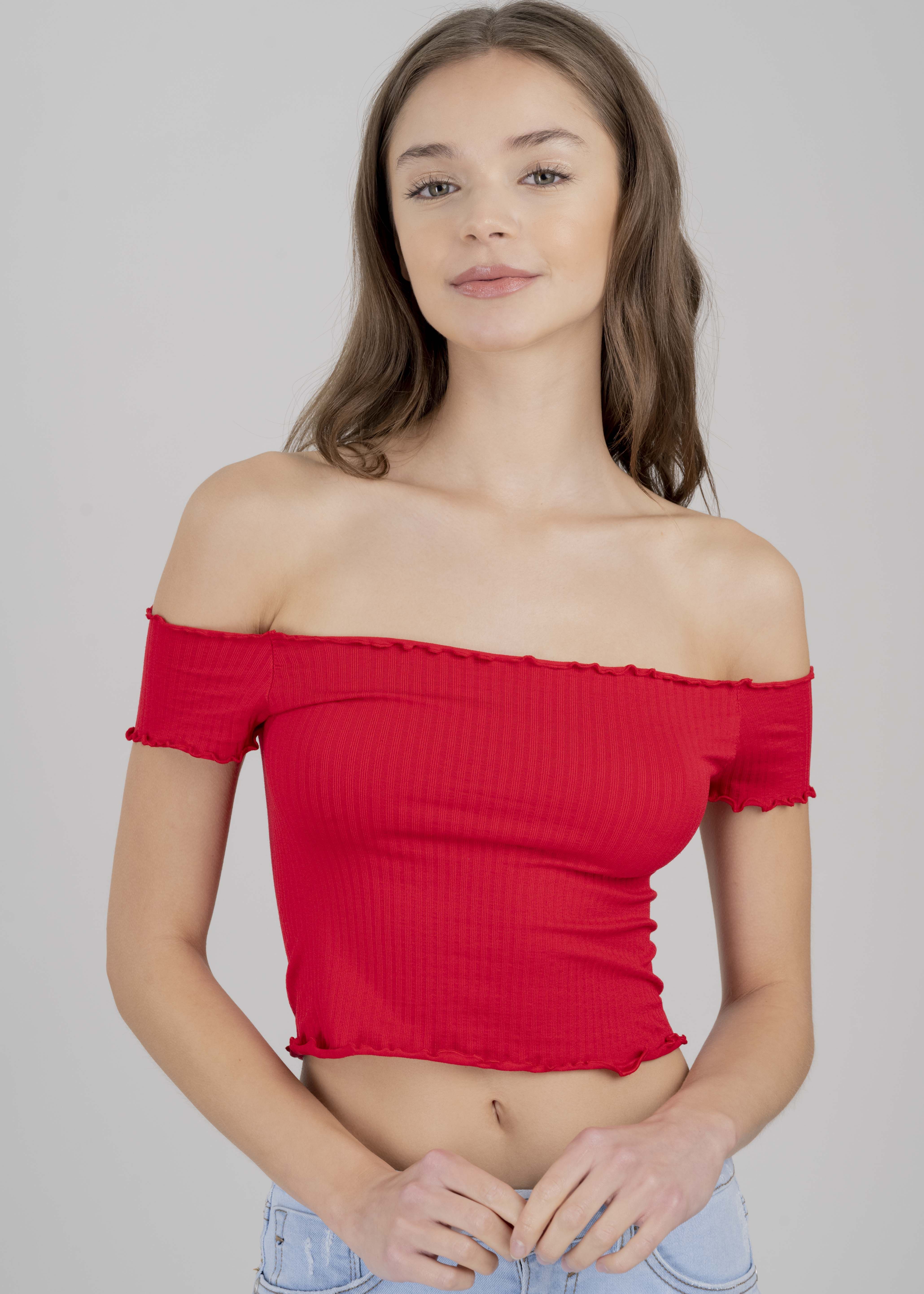 Top acanalado hombros descubiertos sold by Shasa product image thumbnail 5