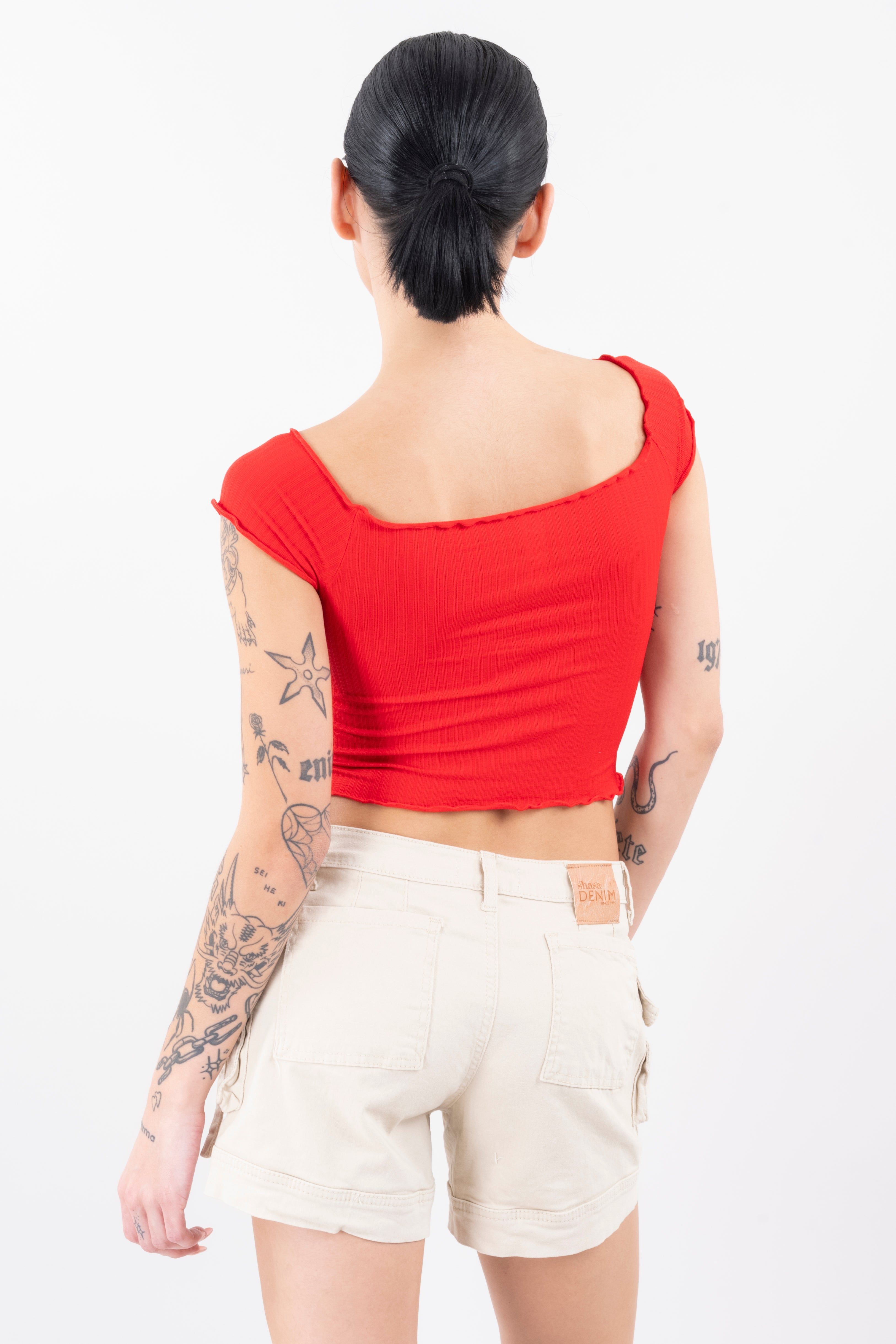 Top acanalado hombros descubiertos sold by Shasa product image thumbnail 4