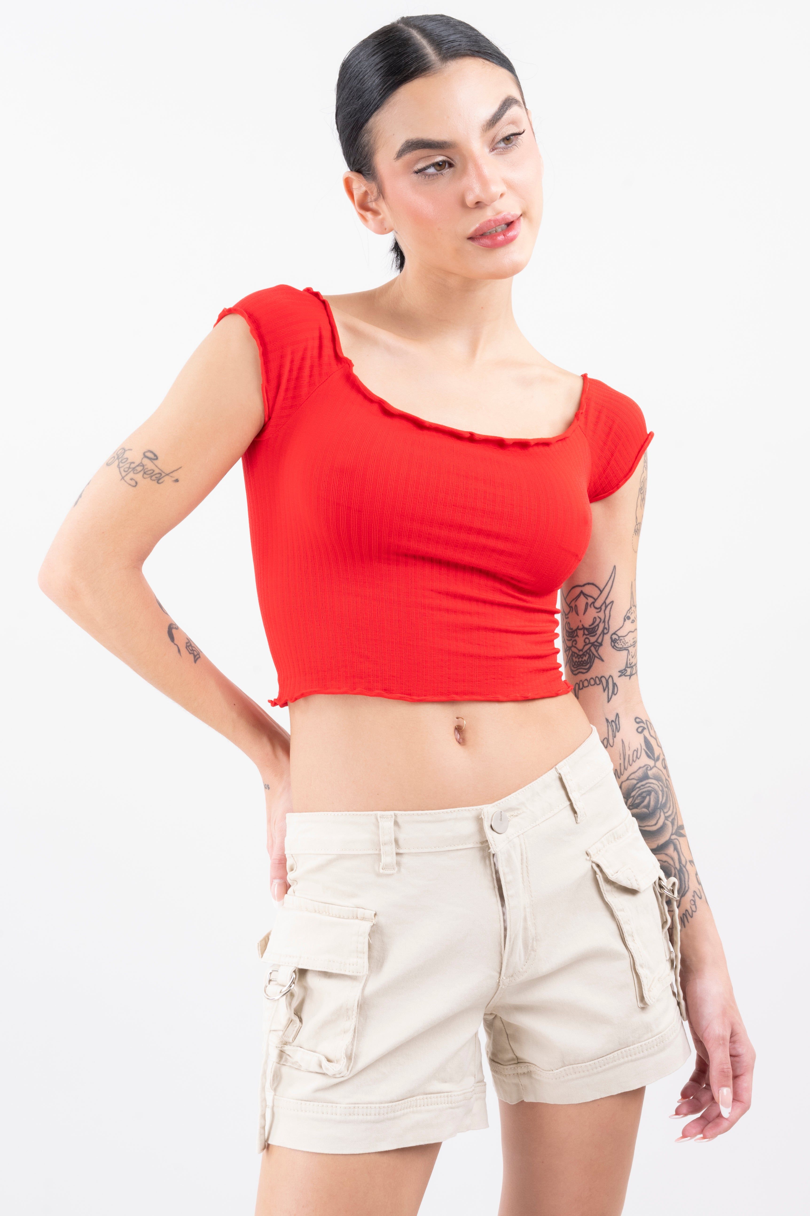 Top acanalado hombros descubiertos sold by Shasa product image thumbnail 2