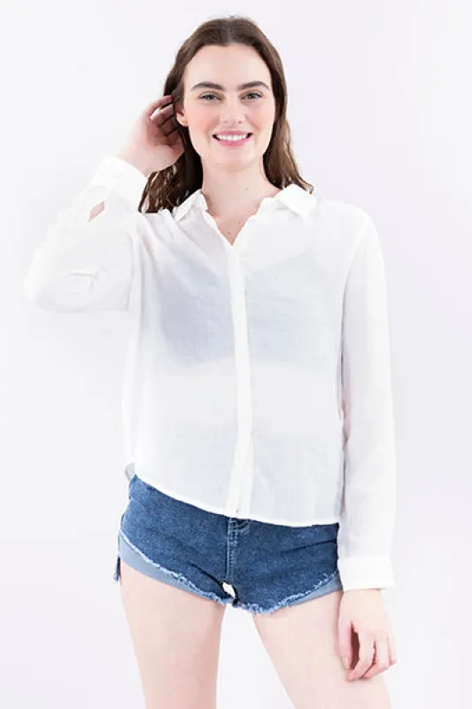 Camisa manga larga lisa textura sold by Shasa