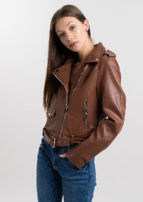 Chamarra biker cierre cruzado sold by Shasa