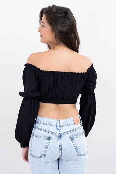 Top crop manga larga abullonada sold by Shasa product image thumbnail 4