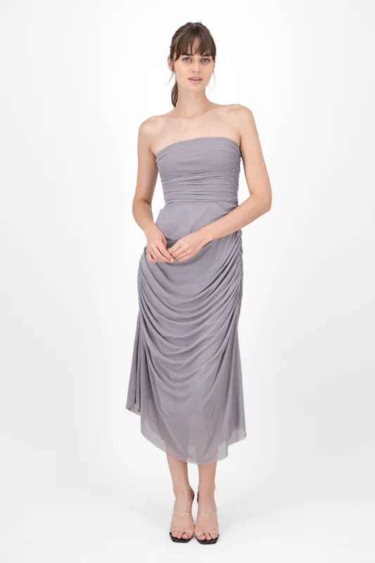 Maxi Vestido Liso Mesh Strapless sold by Shasa