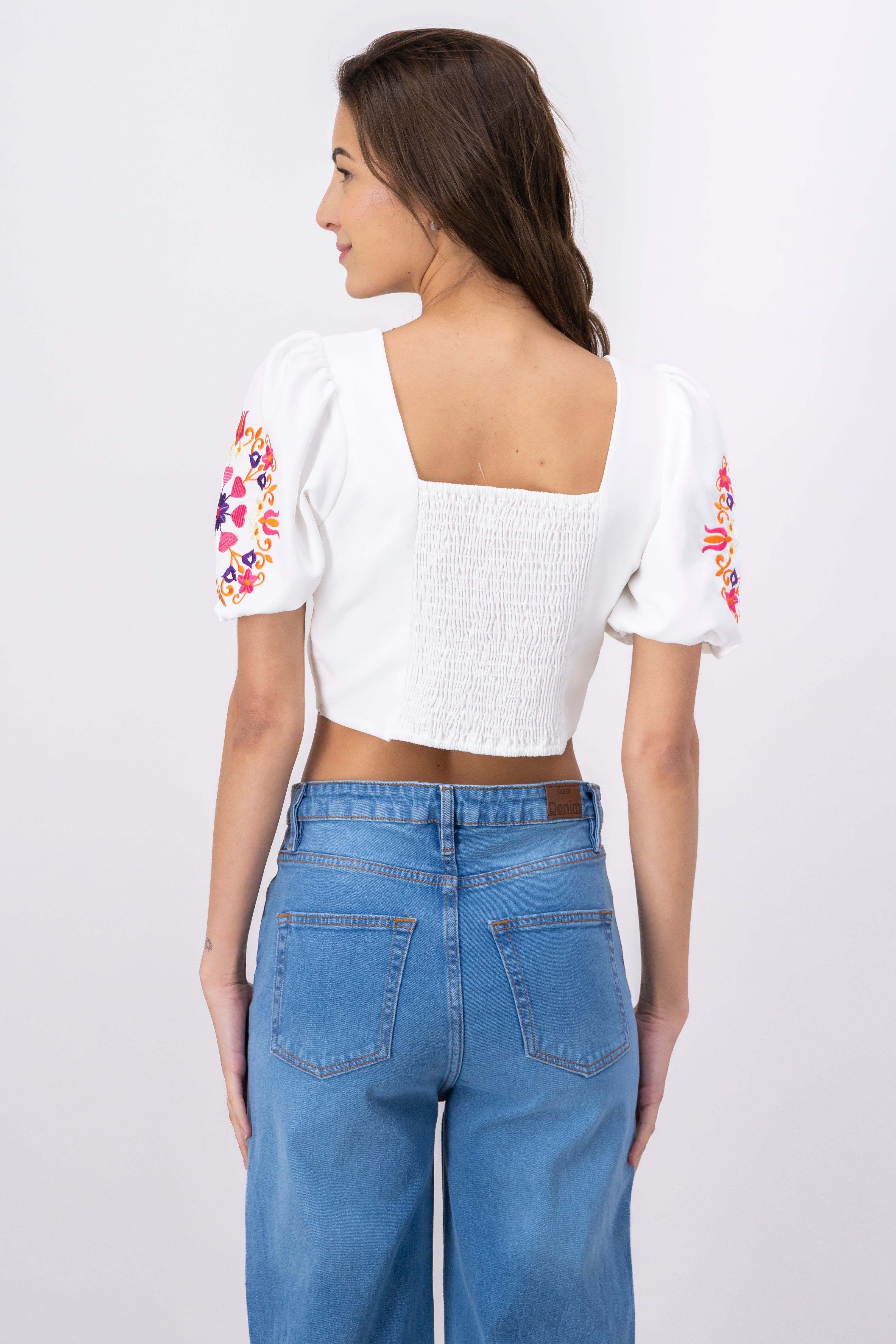 Top crop manga bordada sold by Shasa product image thumbnail 4