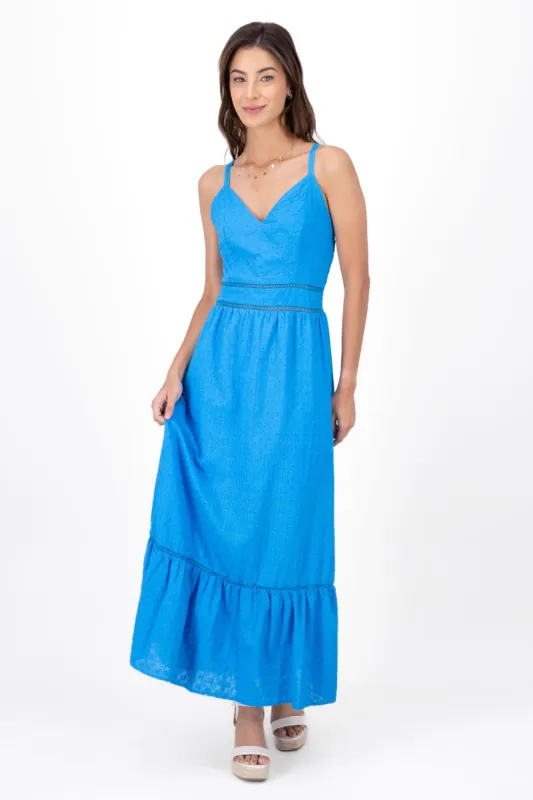 Vestido maxi eyelet escote v sold by Shasa