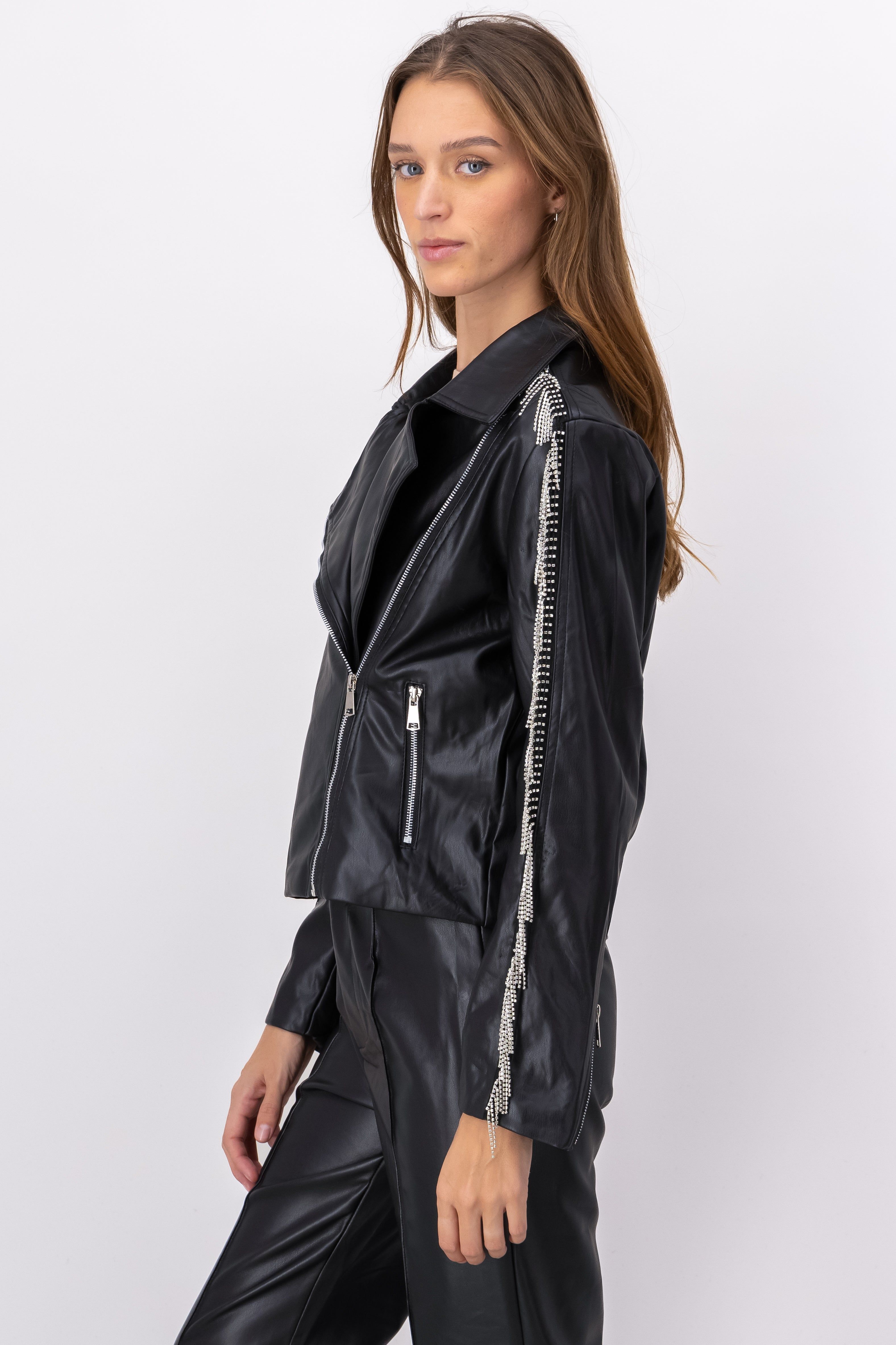 Chamarra biker flecos brillos mangas sold by Shasa product image thumbnail 3