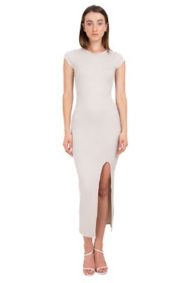 Vestido maxi acanalado abertura sold by Shasa