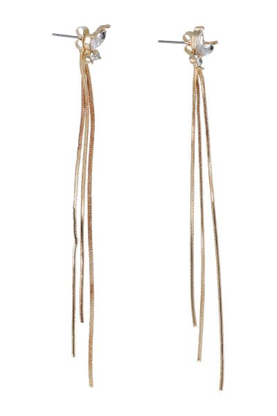 Aretes largos mariposas sold by Shasa