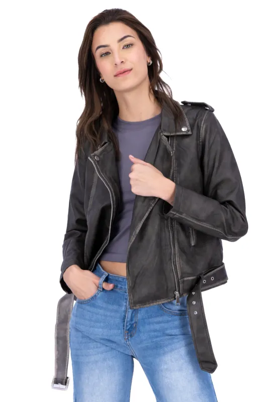 Chamarra pu biker vintage sold by Shasa