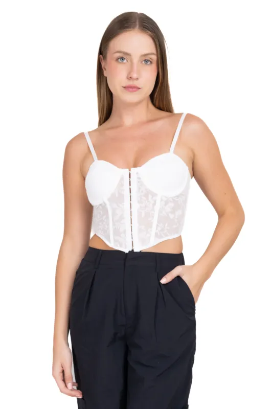 Top bustier mesh floreado sold by Shasa