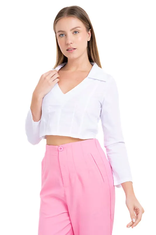 Camisa crop lisa sold by Shasa