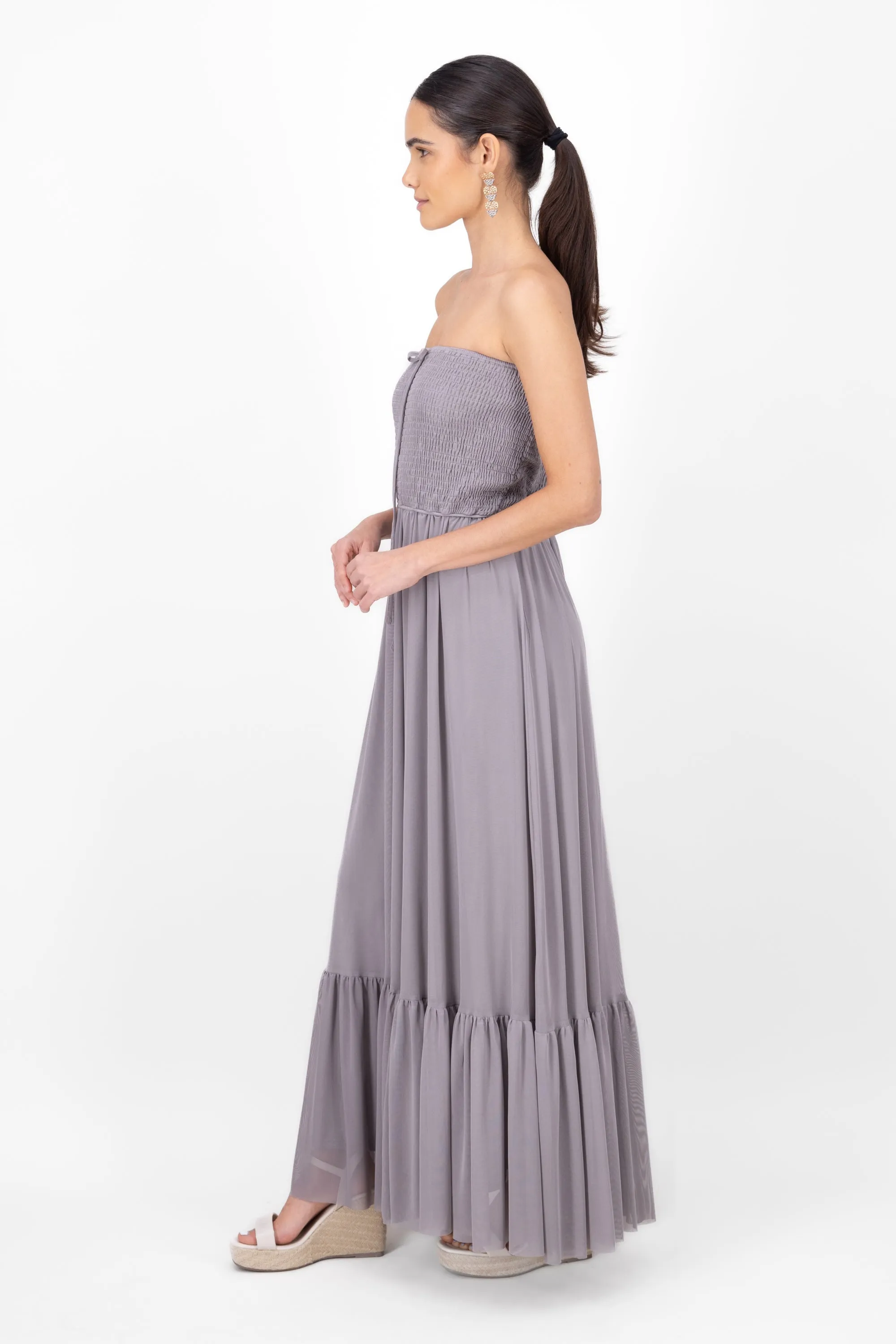 Maxi vestido strapless mesh sold by Shasa product image thumbnail 3