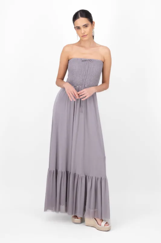 Maxi vestido strapless mesh sold by Shasa