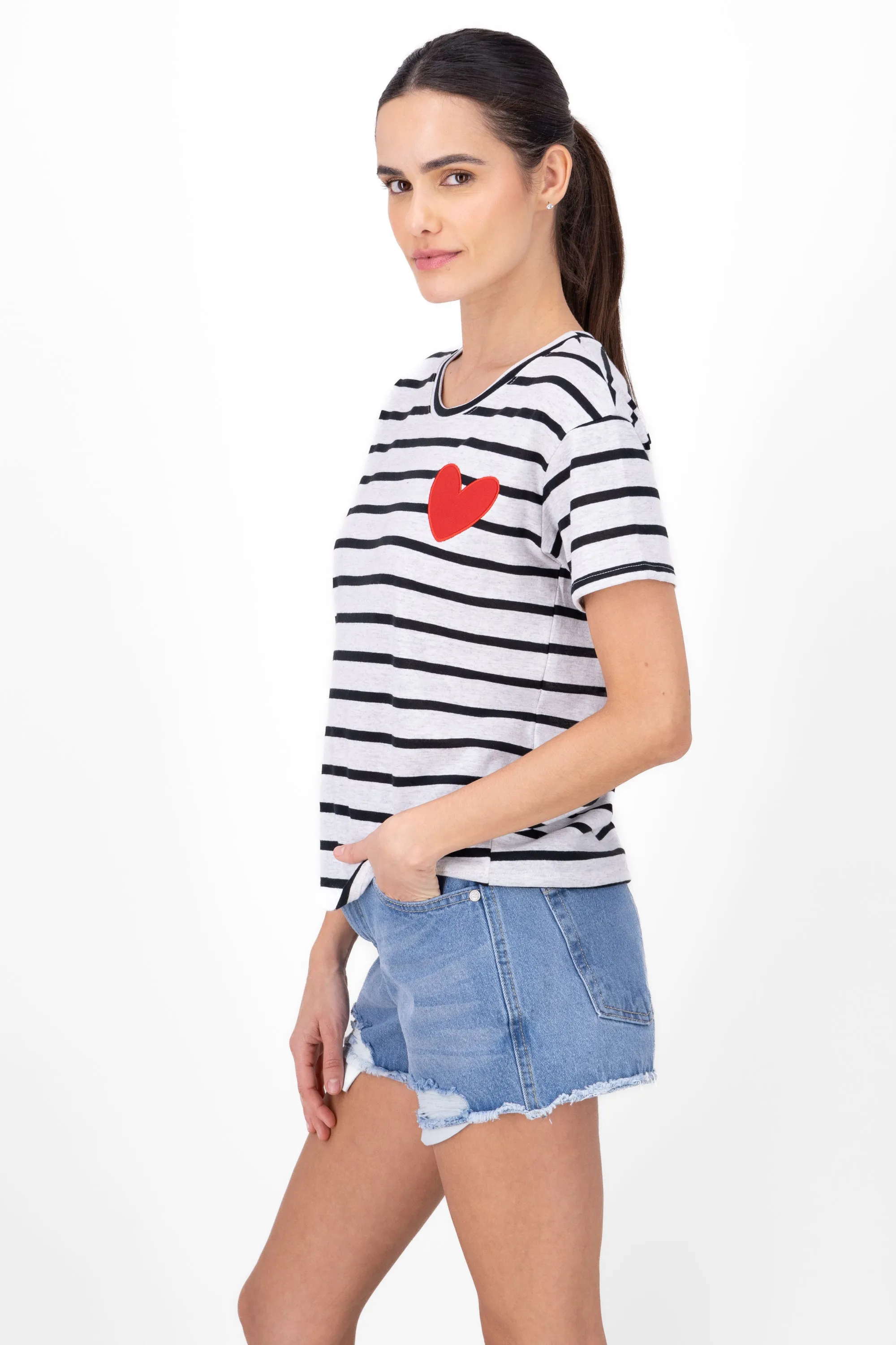 Playera rayas parche corazon sold by Shasa product image thumbnail 4