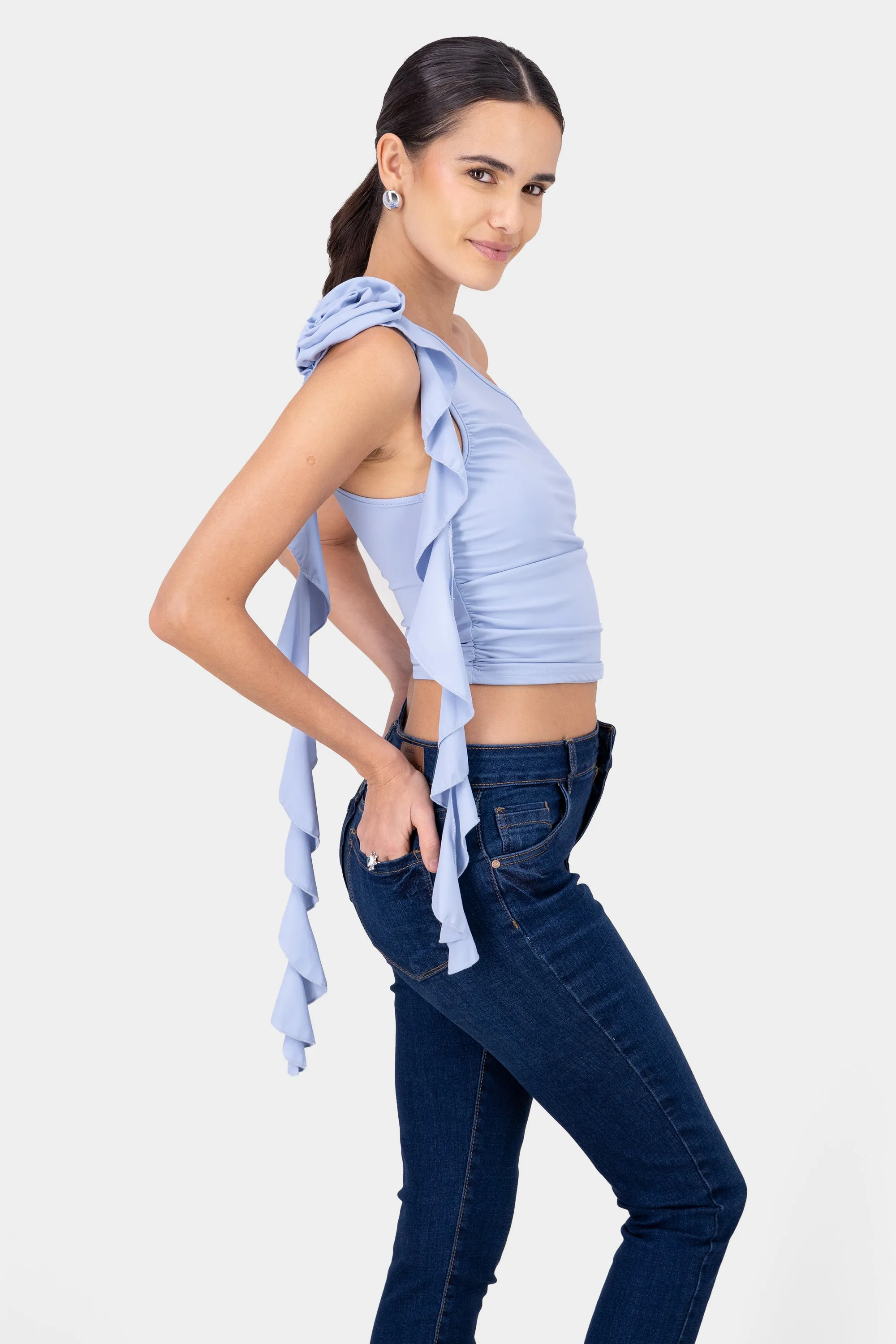 Top drapeado detalle flor sold by Shasa product image thumbnail 2