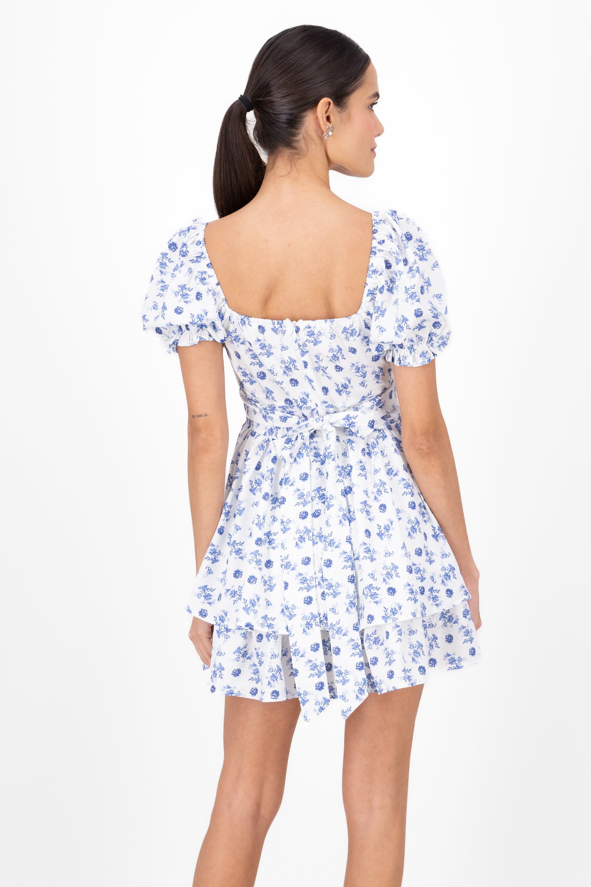 Vestido Olanes Manga Abullonada Flores sold by Shasa product image thumbnail 4