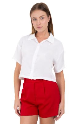 Camisa crop manga corta lisa sold by Shasa