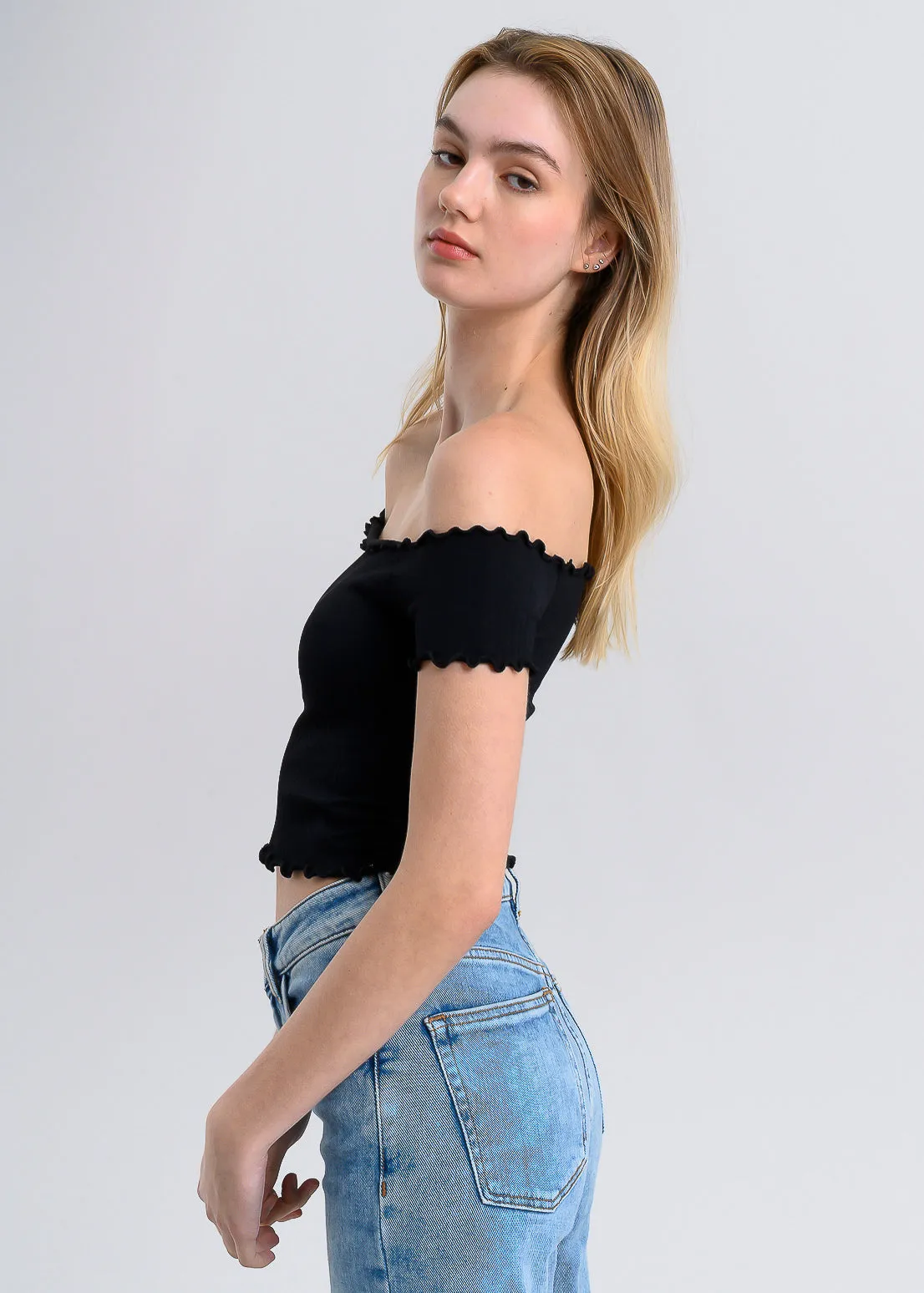 Top acanalado hombros descubiertos sold by Shasa product image thumbnail 3