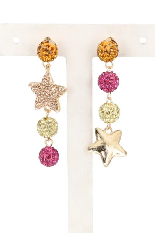 Aretes Estrellas Borlas Brillos sold by Shasa