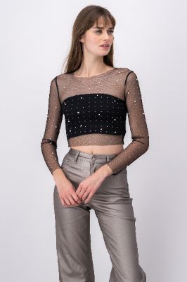 Top mesh brilloso perlas sold by Shasa