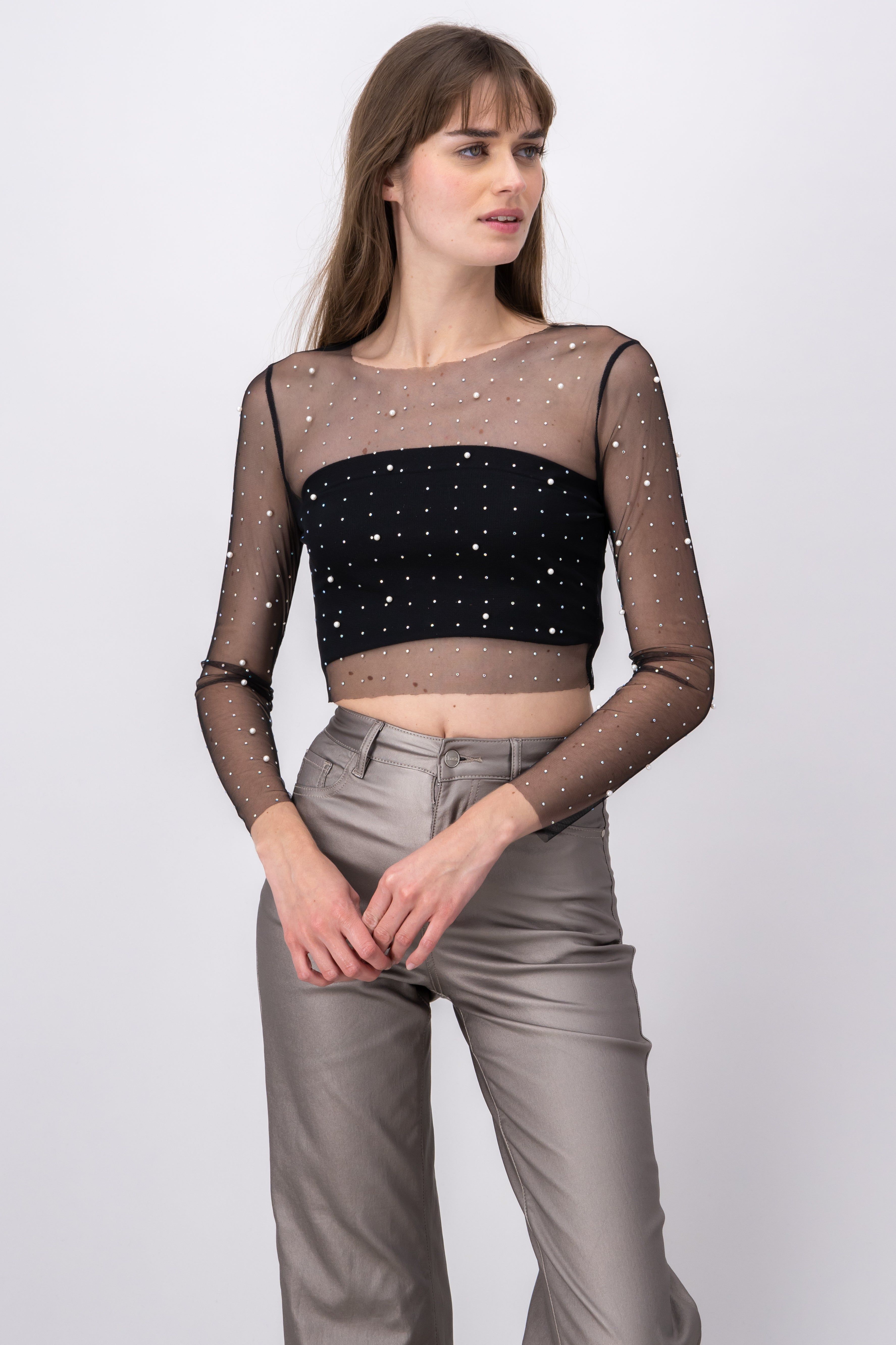 Top mesh brilloso perlas sold by Shasa product image thumbnail 5
