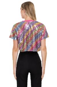 Top crop lentejuelas arcoíris sold by Shasa