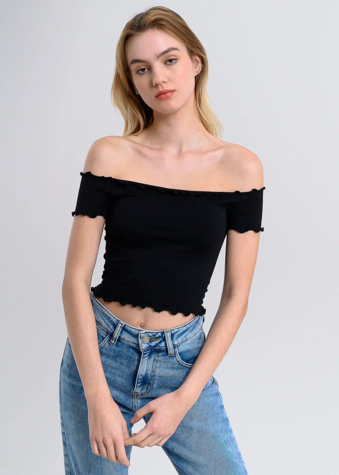 Top acanalado hombros descubiertos sold by Shasa product image thumbnail 2