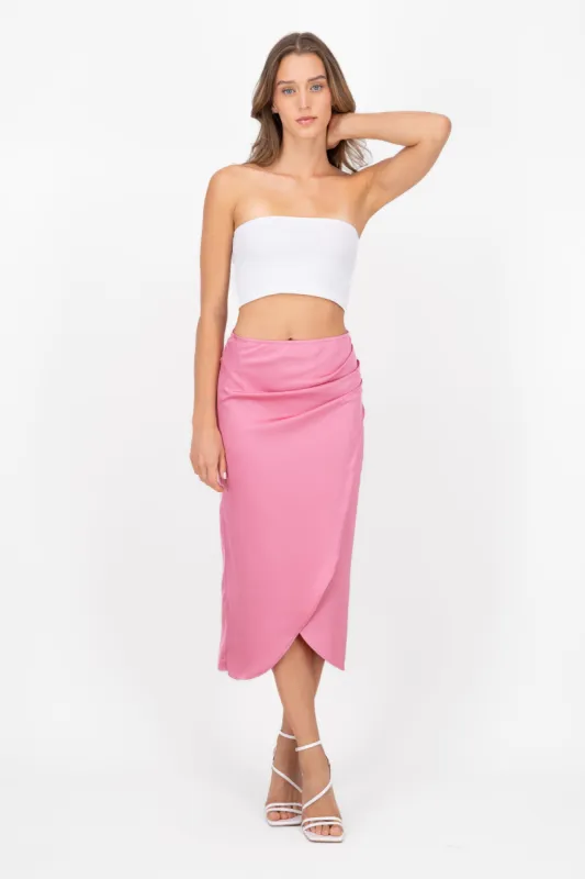Falda Midi Drapeada Satin sold by Shasa