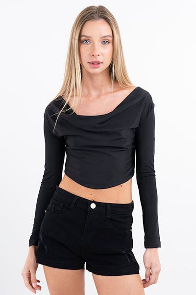 Top escote drapeado manga larga sold by Shasa product image thumbnail 2