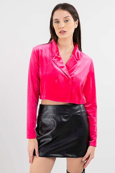 Saco crop velvet botones sold by Shasa product image thumbnail 2
