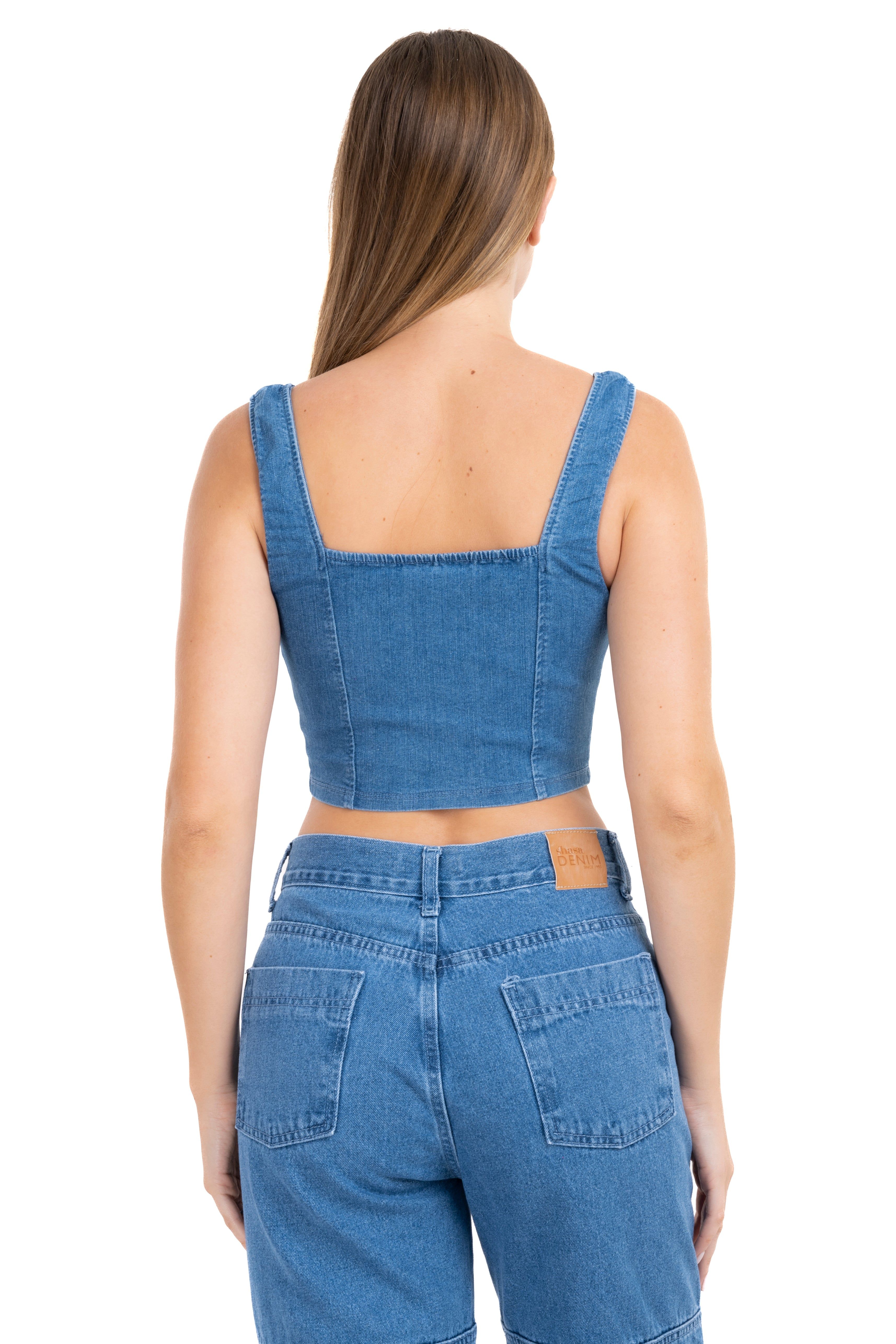 Top corset denim cierre sold by Shasa product image thumbnail 4