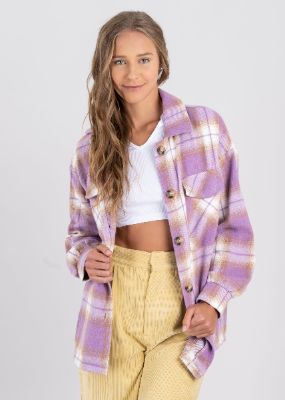 Shacket tweed rombos sold by Shasa