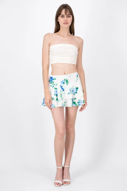 Falda Triple Olan Estampado Flores sold by Shasa