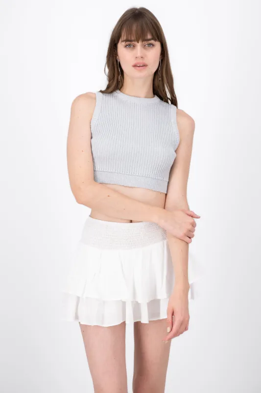 Crop Sin Manga Con Lurex sold by Shasa