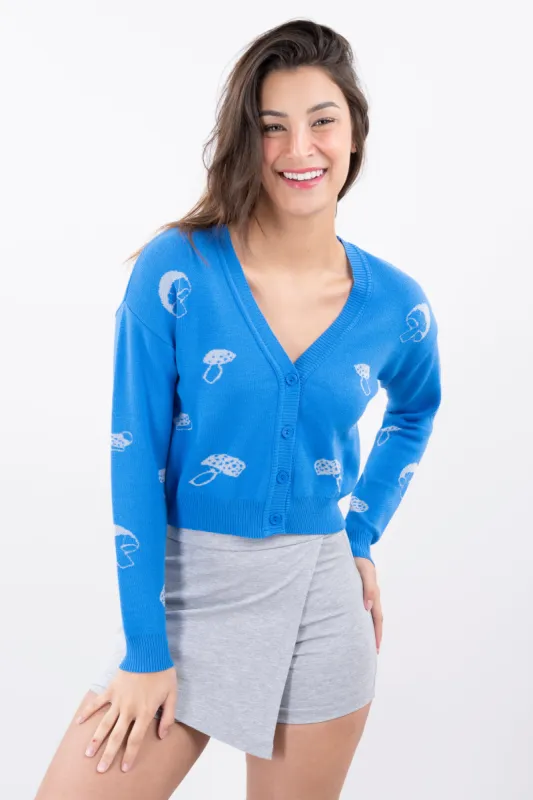 Cárdigan tejido botones honguitos sold by Shasa