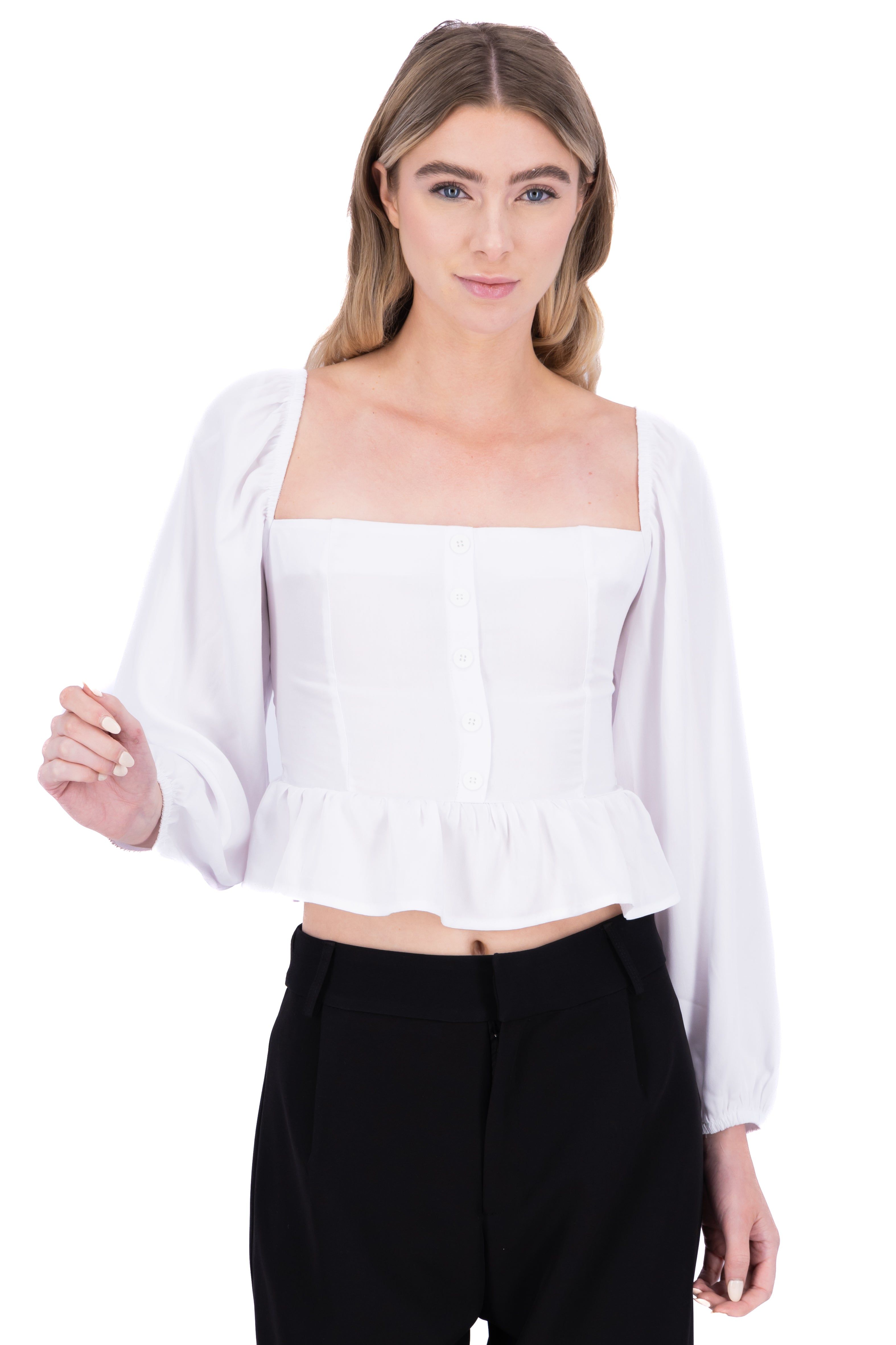 Blusa manga larga abullonada botones sold by Shasa product image thumbnail 5