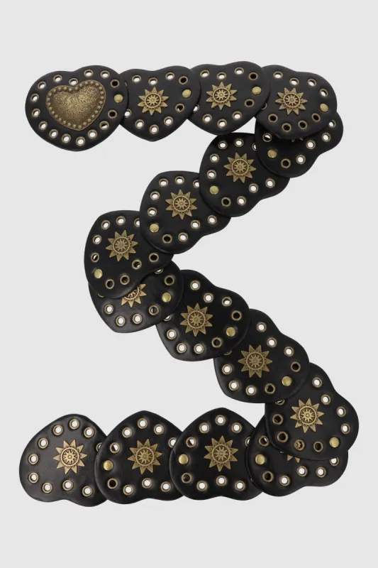 Cinturon boho corazon sol studs sold by Shasa