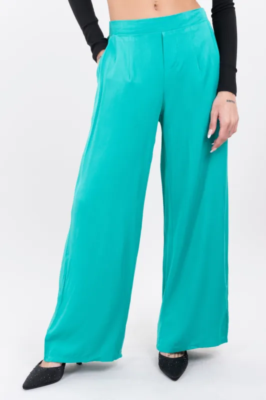 Pantalón wide leg cintura fruncido sold by Shasa