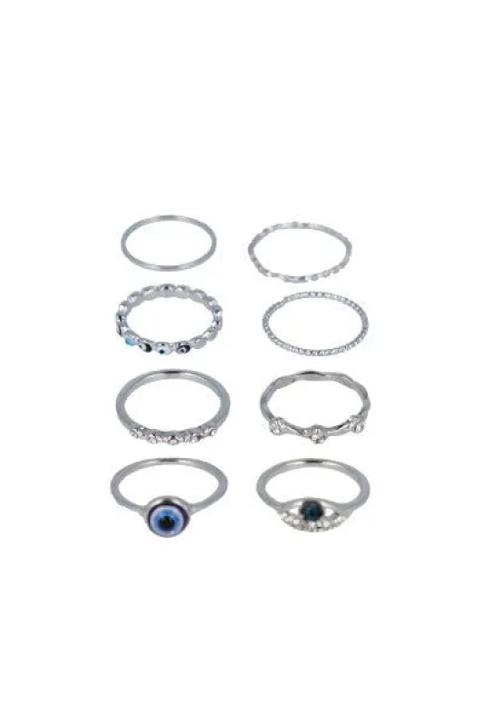 Set 8 anillos ojos brillos sold by Shasa