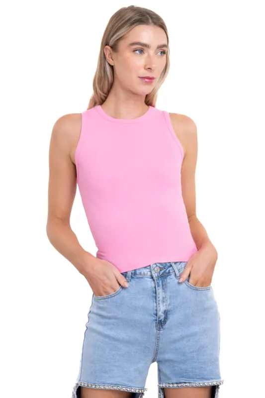 Top acanalado cuello redondo sold by Shasa