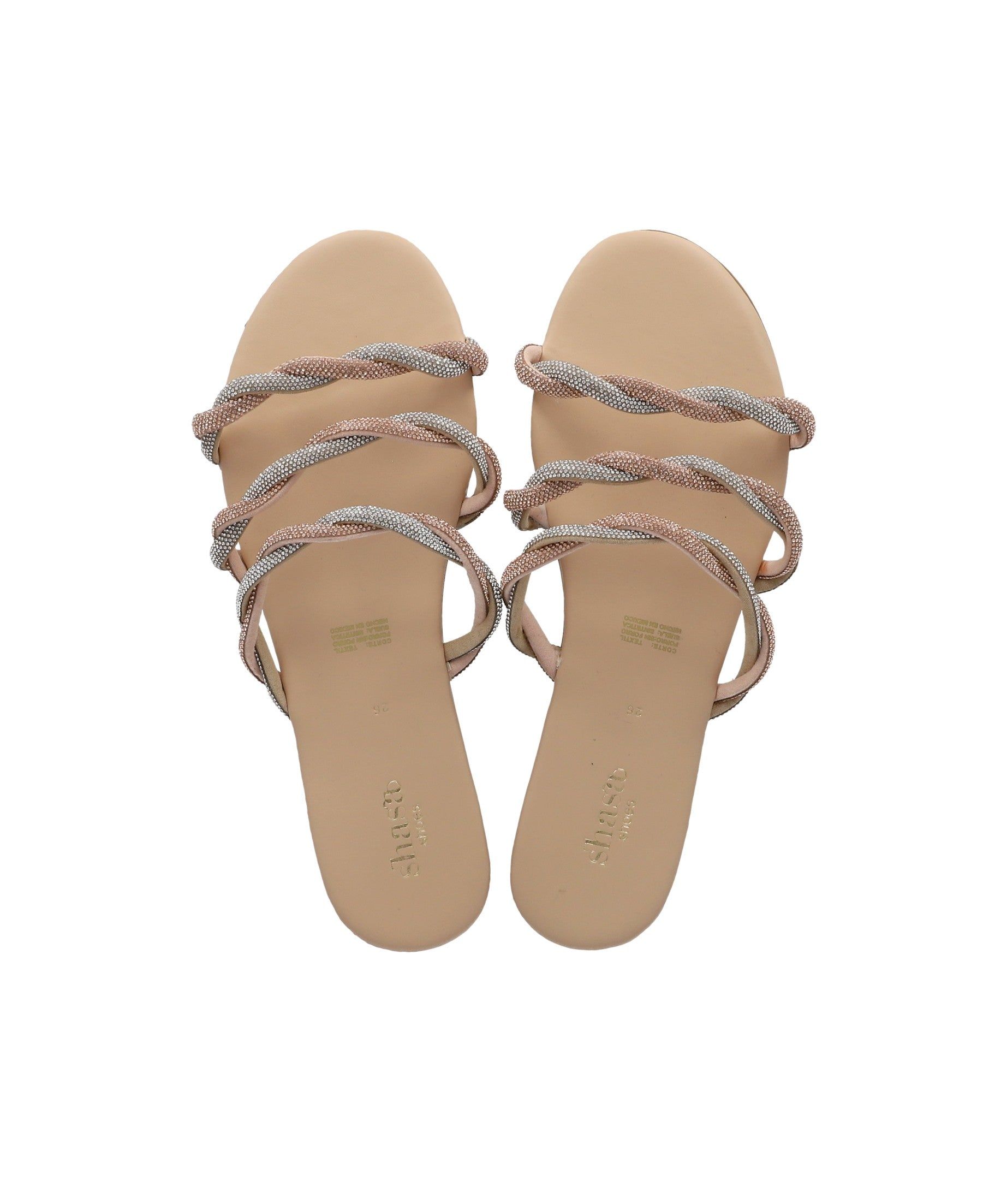 Sandalia pala tiras brillos sold by Shasa