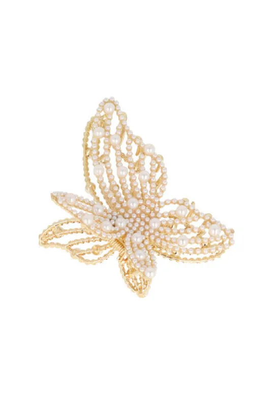 Pinza Metálica Mariposa Perlas sold by Shasa