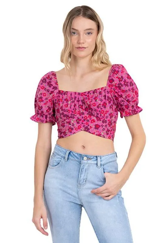 Blusa flores manga abullonada sold by Shasa