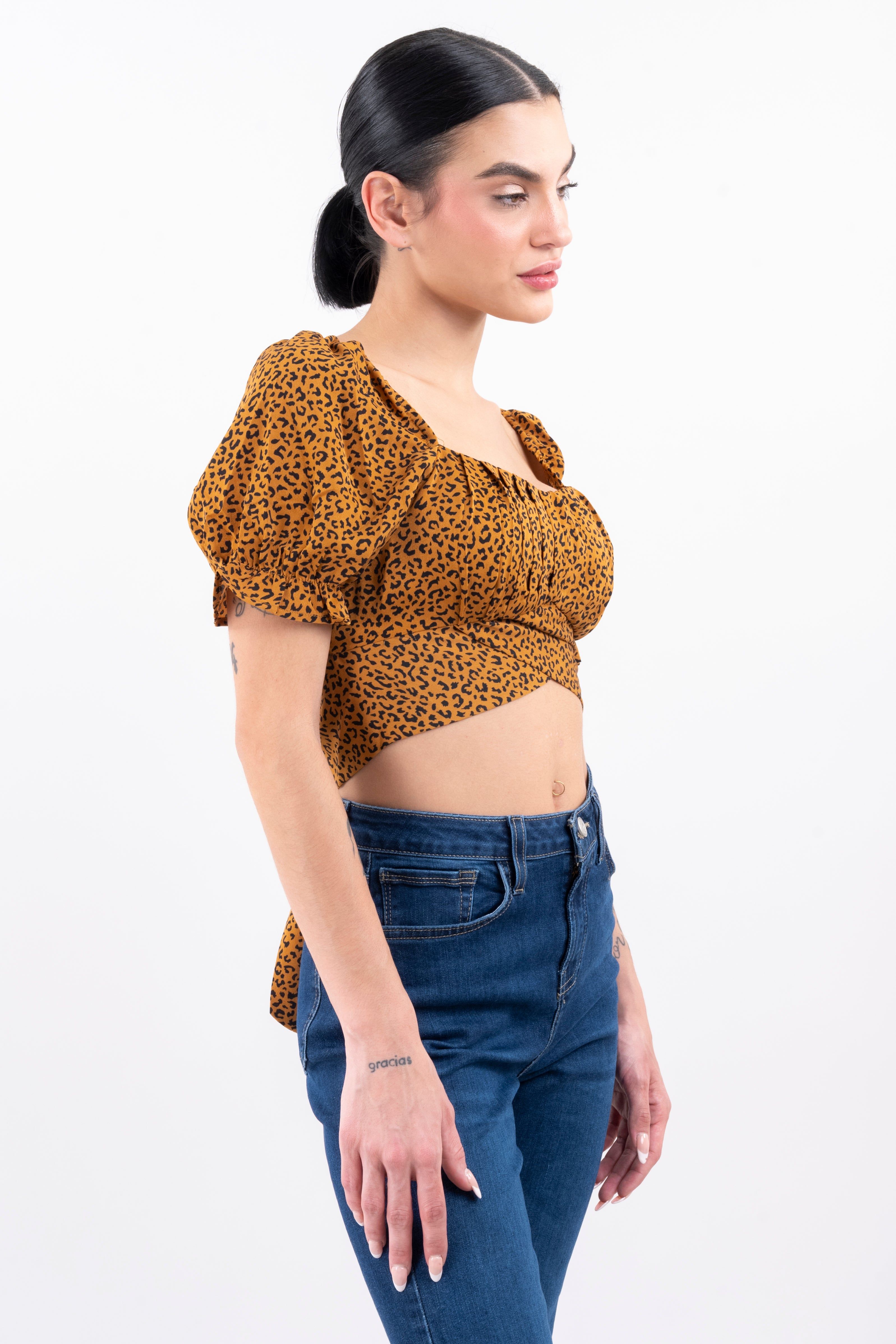 Top crop animal print sold by Shasa product image thumbnail 3