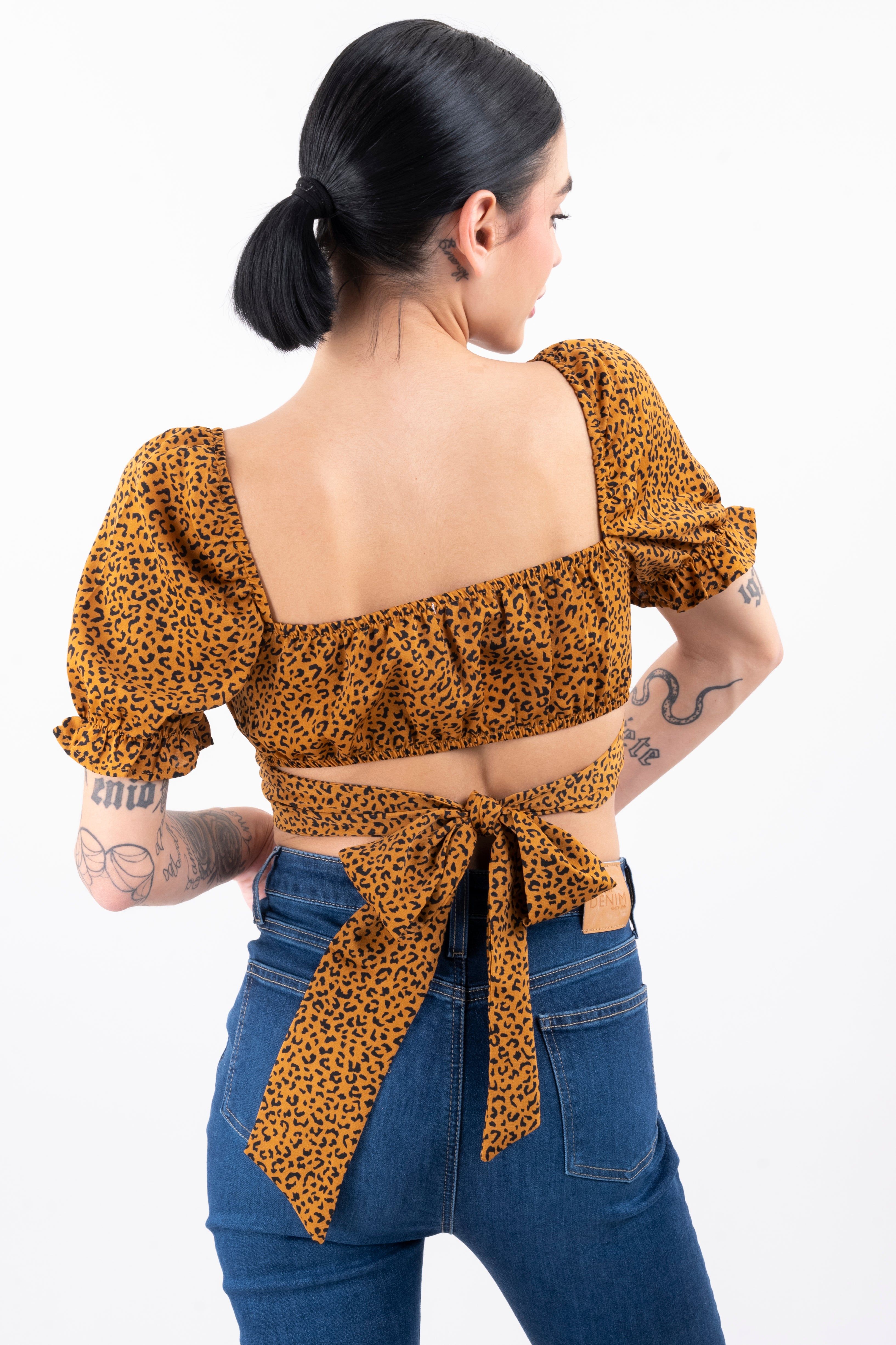 Top crop animal print sold by Shasa product image thumbnail 4